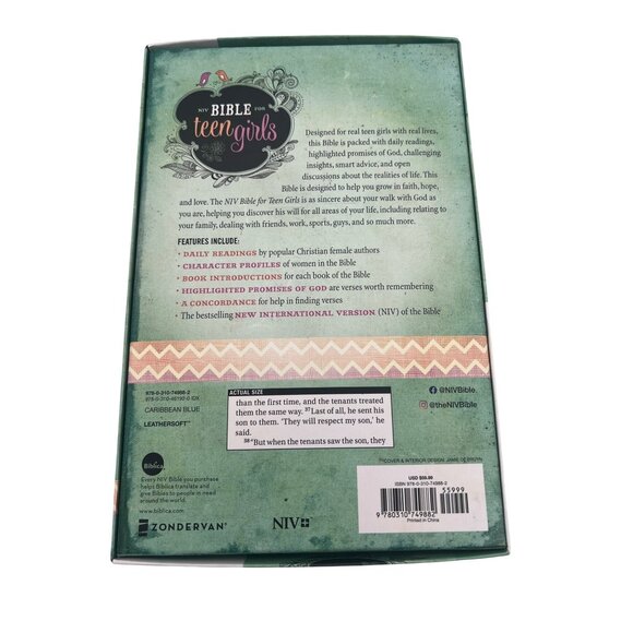 NIV Bible for Teen Girls, Leathersoft “Growing in Faith, Hope, & Love” with Box - Picture 7 of 7